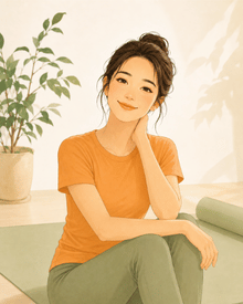安心して体験レッスンに参加する女性のイラスト